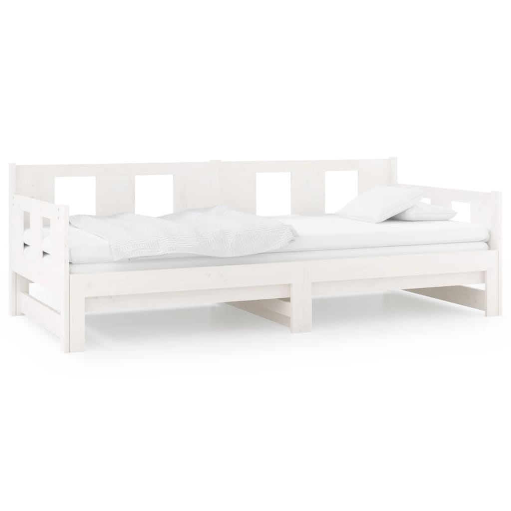 vidaXL Pull-out Day Bed without Mattress White 2x(80x200) cm