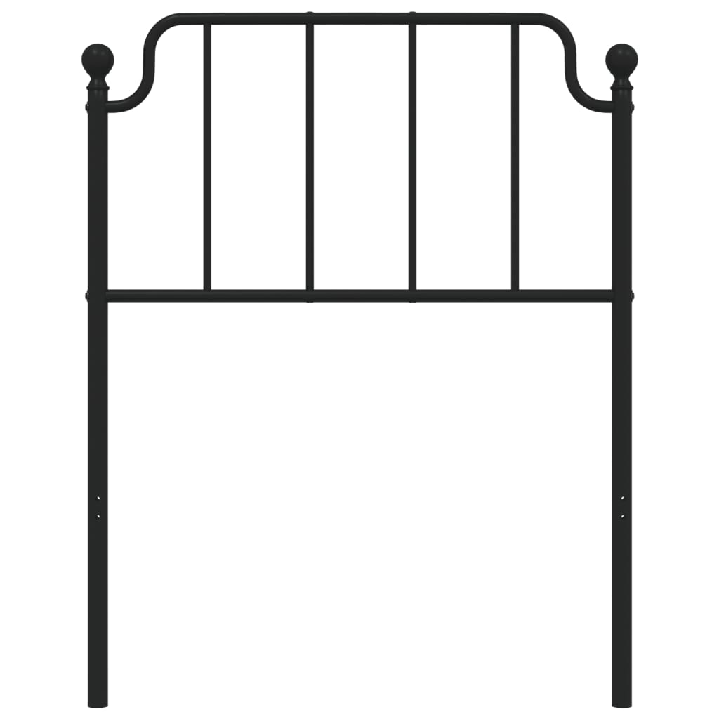 vidaXL Metal Headboard Black 80 cm