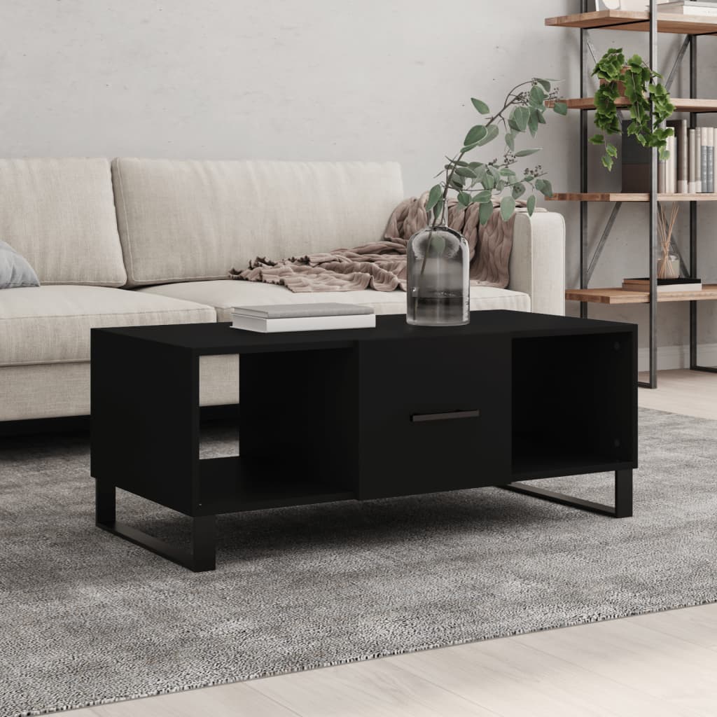 vidaXL Coffee Table Black 102x50x40 cm Engineered Wood