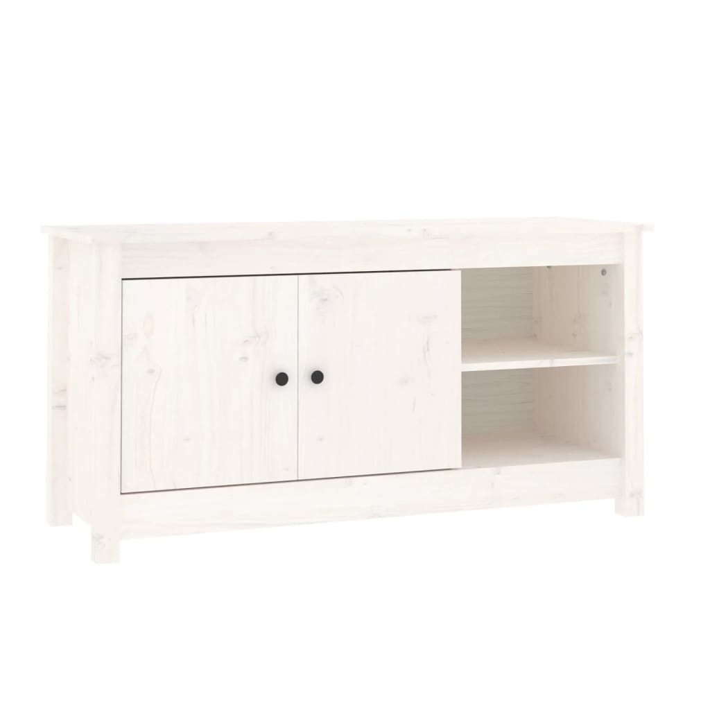 vidaXL TV Cabinet White 103x36.5x52 cm Solid Wood Pine