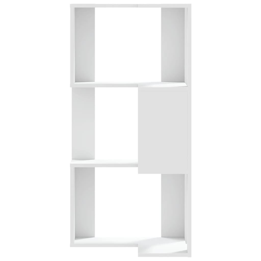 vidaXL Corner Bookcase 3-Tier White 50x50x102 cm Engineered Wood