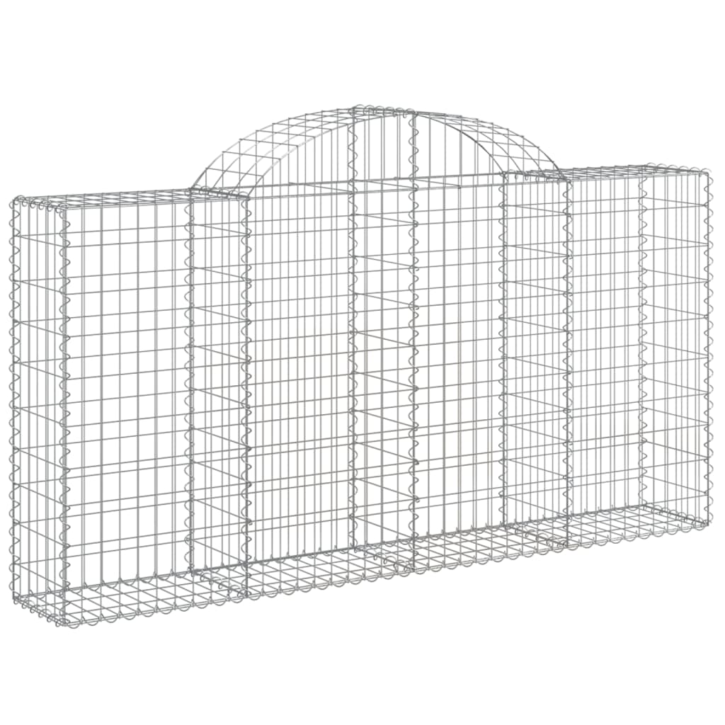 vidaXL Arched Gabion Baskets 10 pcs 200x30x100/120 cm Galvanised Iron