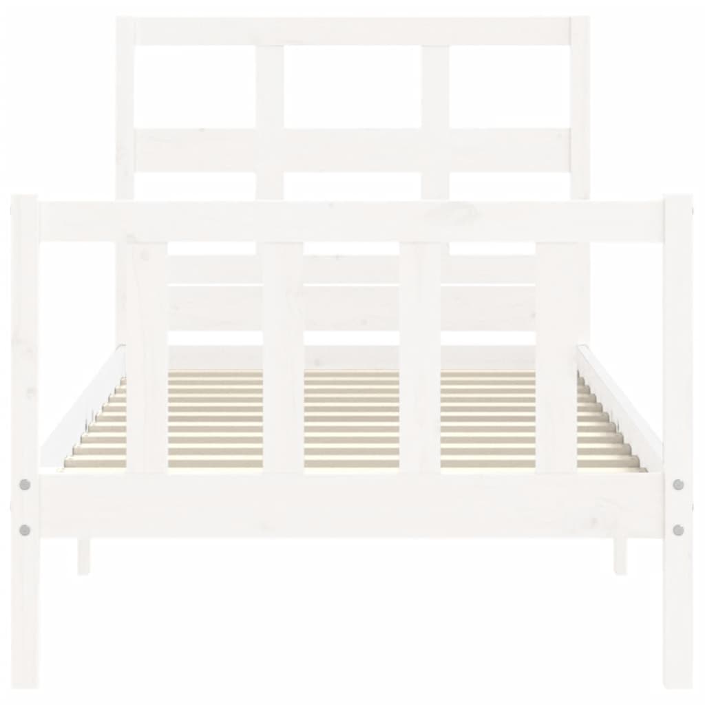 vidaXL Bed Frame without Mattress White 90x200 cm Solid Wood Pine