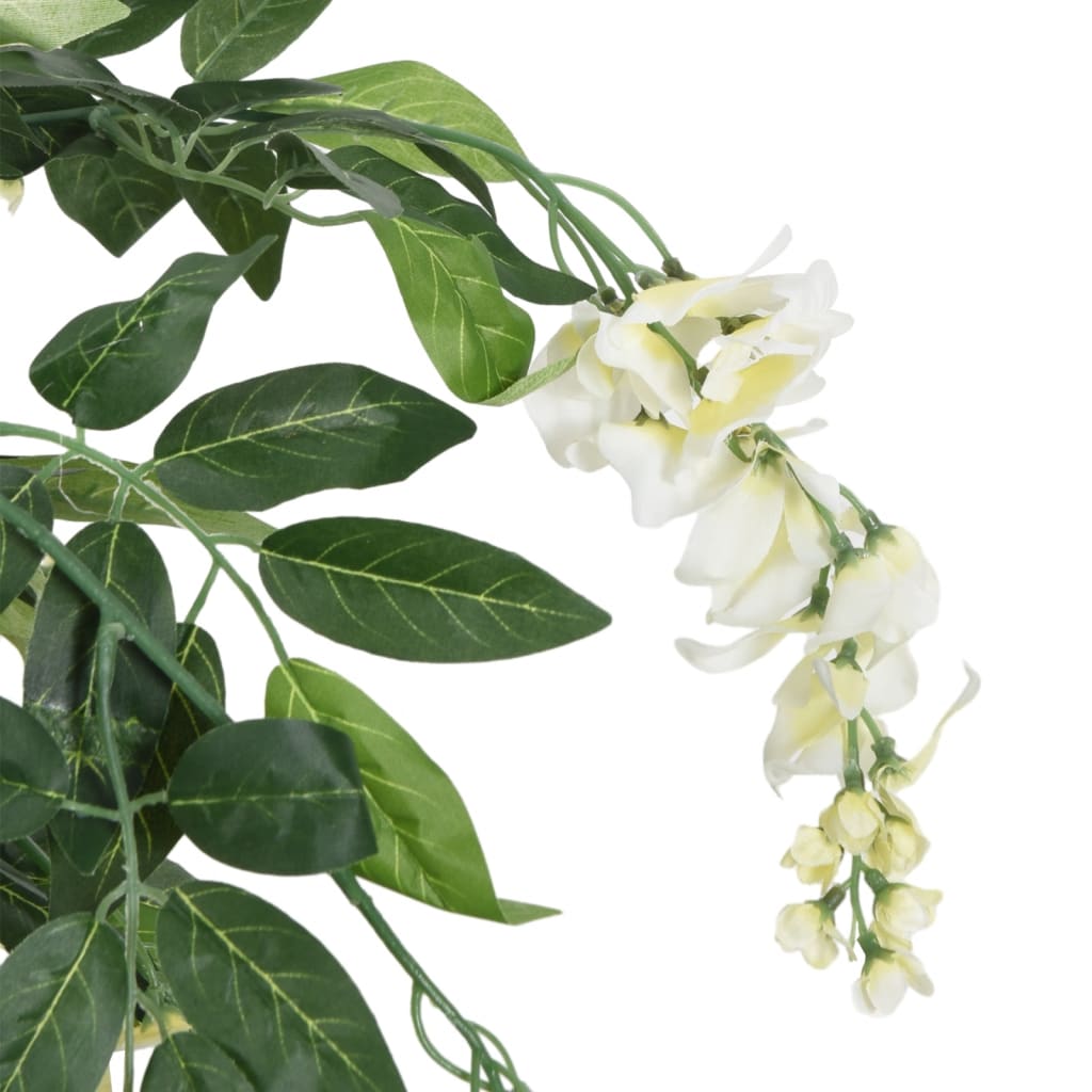 vidaXL Artificial Wisteria Tree 840 Leaves 120 cm Green and White