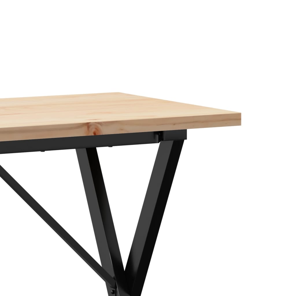 vidaXL Dining Table X-Frame 100x50x75.5 cm Solid Wood Pine and Cast Iron