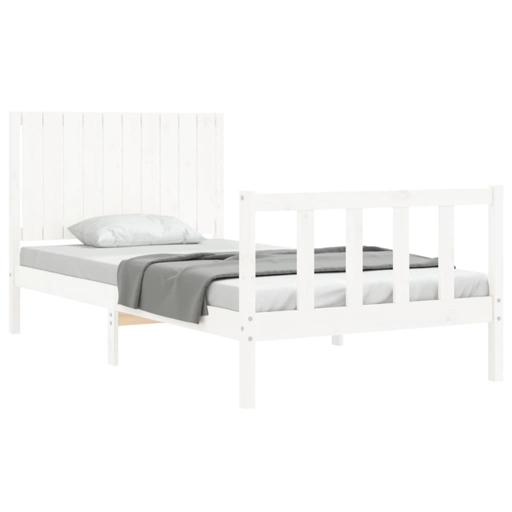 vidaXL Bed Frame without Mattress White 100x200 cm Solid Wood Pine