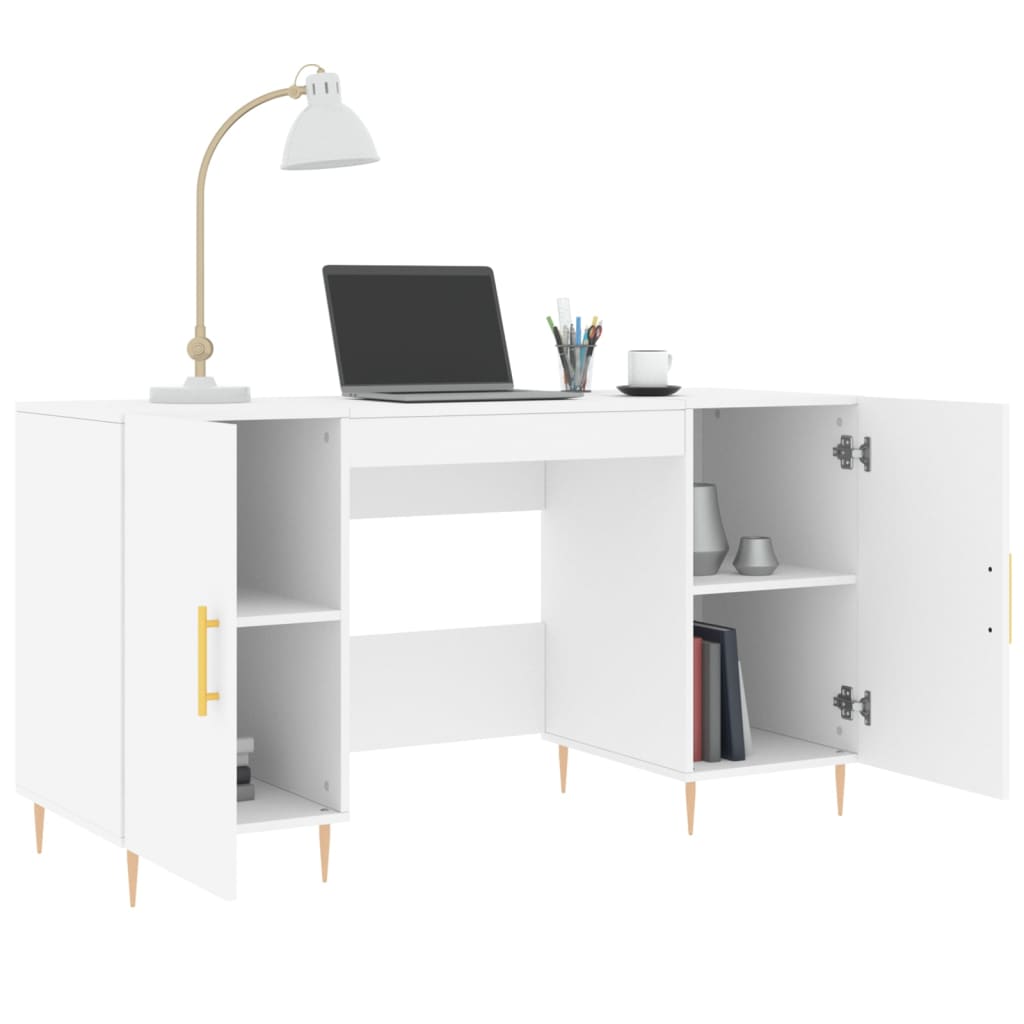 vidaXL Desk White 140x50x75 cm Engineered Wood