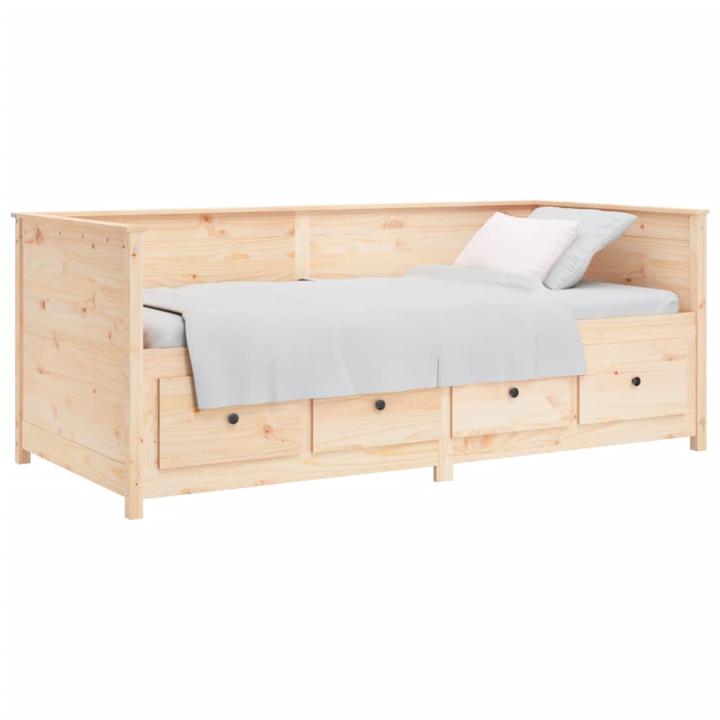 vidaXL Day Bed without Mattress 75x190 cm Small Single Solid Wood Pine