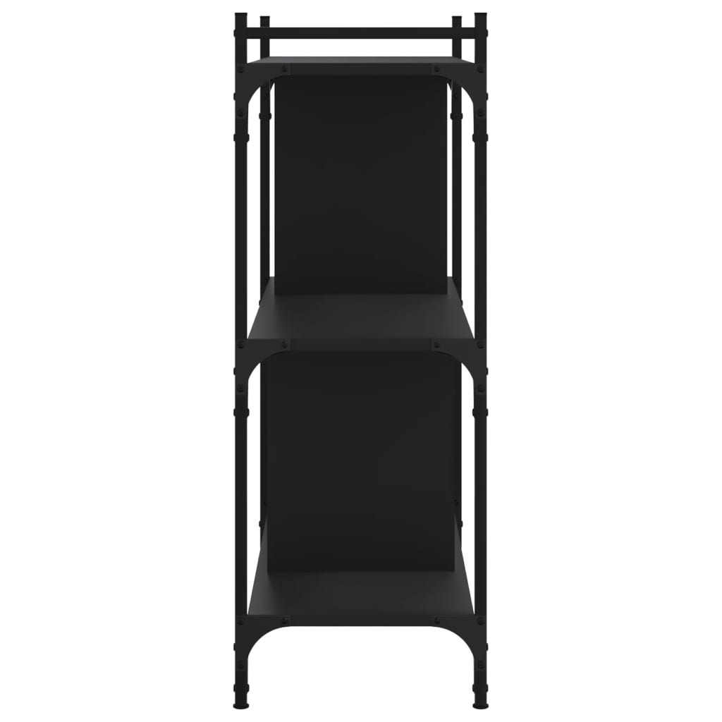 vidaXL Bookcase 3-Tier Black 76x32x88 cm Engineered Wood