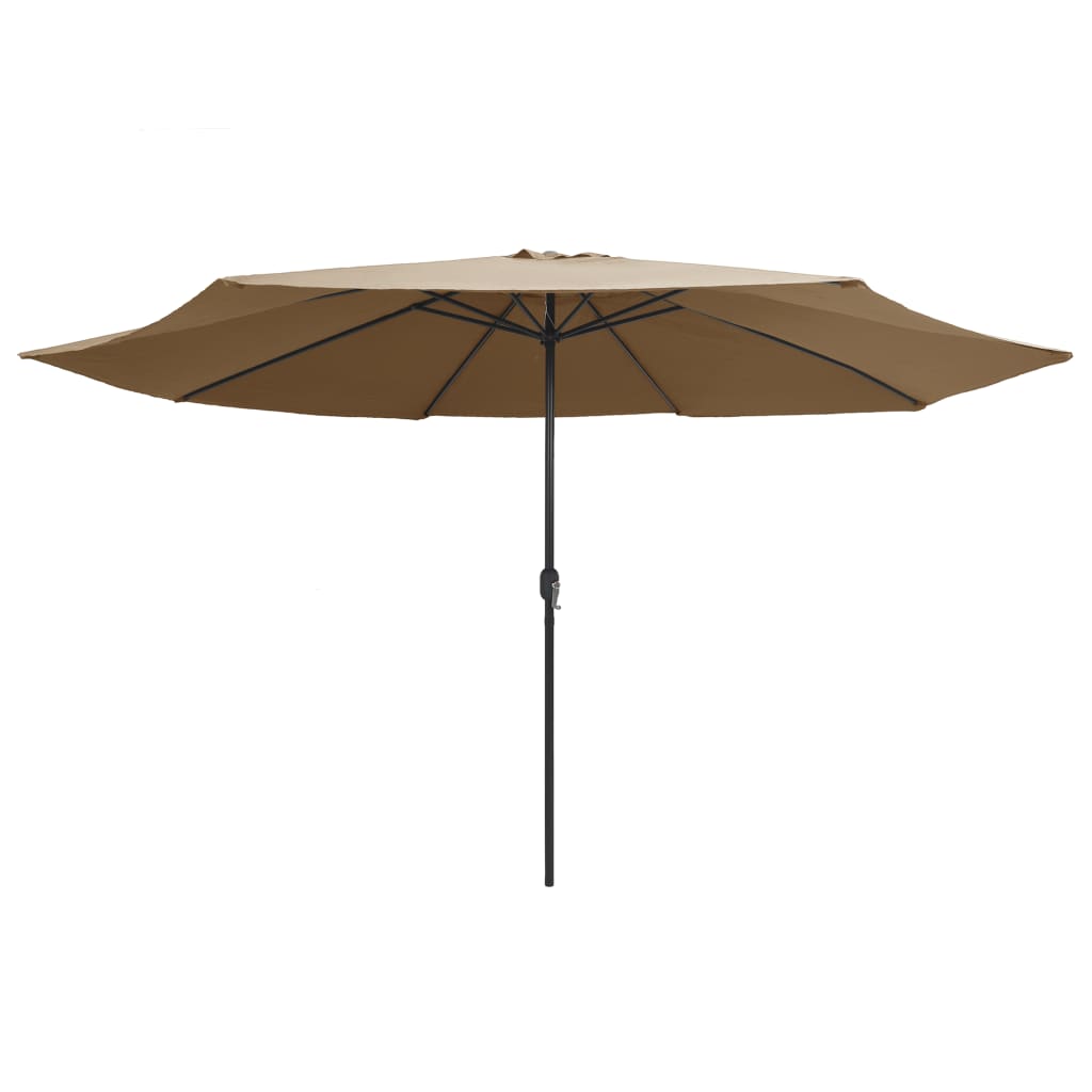 vidaXL Garden Parasol with Metal Pole 390 cm Taupe