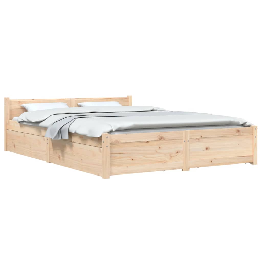 vidaXL Bed Frame without Mattress with Drawers 120x200 cm