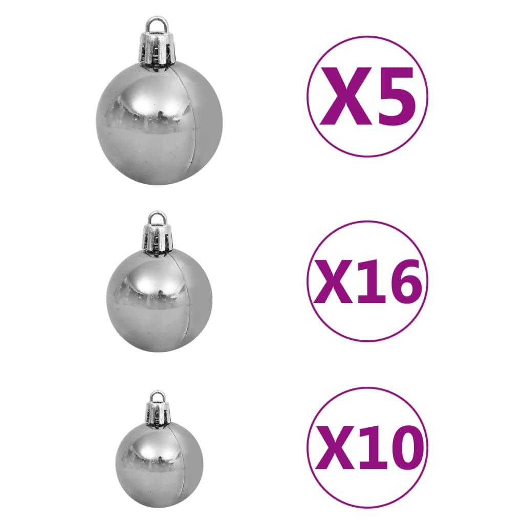 vidaXL Artificial Pre-lit Christmas Tree with Ball Set 240 cm Green