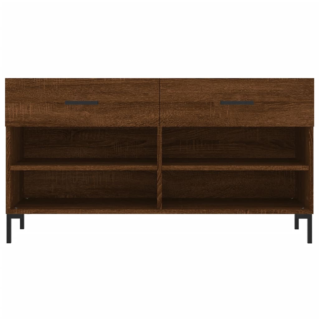 vidaXL Shoe Bench Brown Oak 102x35x55 cm Engineered Wood