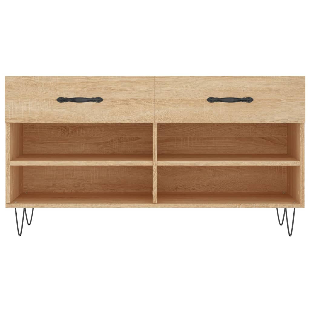 vidaXL Shoe Bench Sonoma Oak 102x35x55 cm Engineered Wood