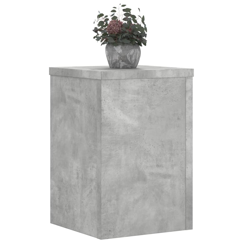 vidaXL Plant Stands 2 pcs Concrete Grey 20x20x30 cm Engineered Wood