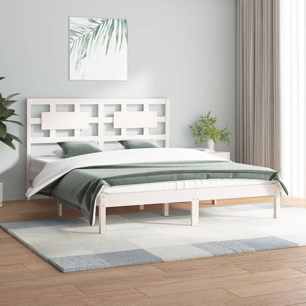 vidaXL Bed Frame without Mattress White 120x200 cm Solid Wood Pine