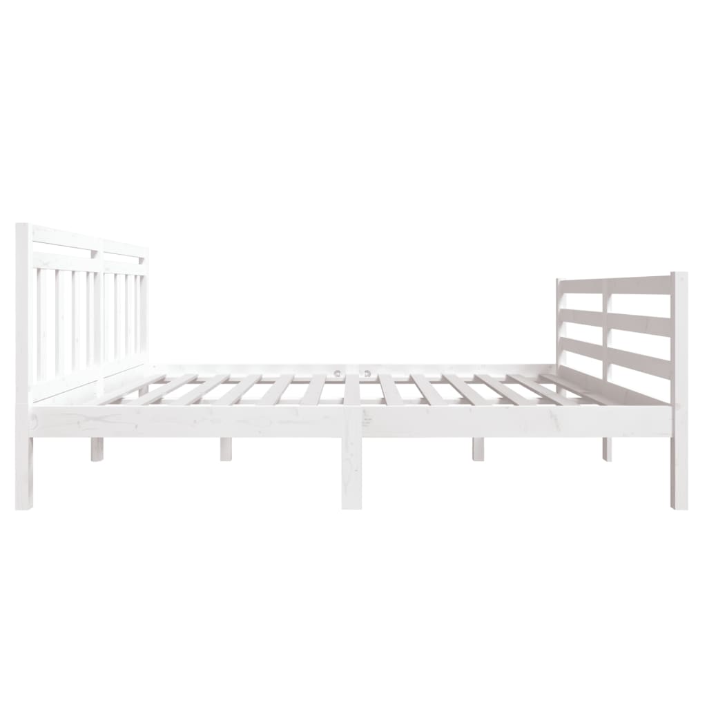 vidaXL Bed Frame without Mattress White Solid Wood 140x190 cm (810411+814095)