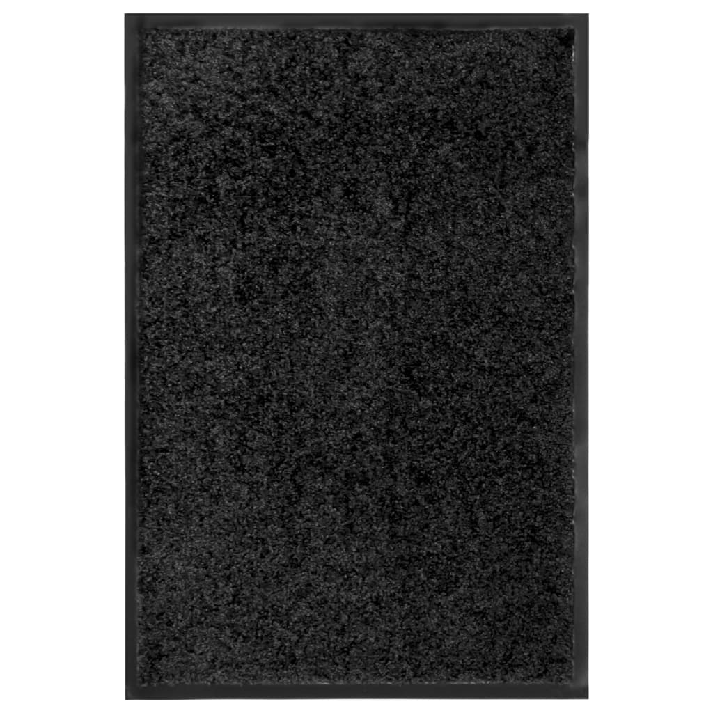 vidaXL Doormat Washable Black 40x60 cm