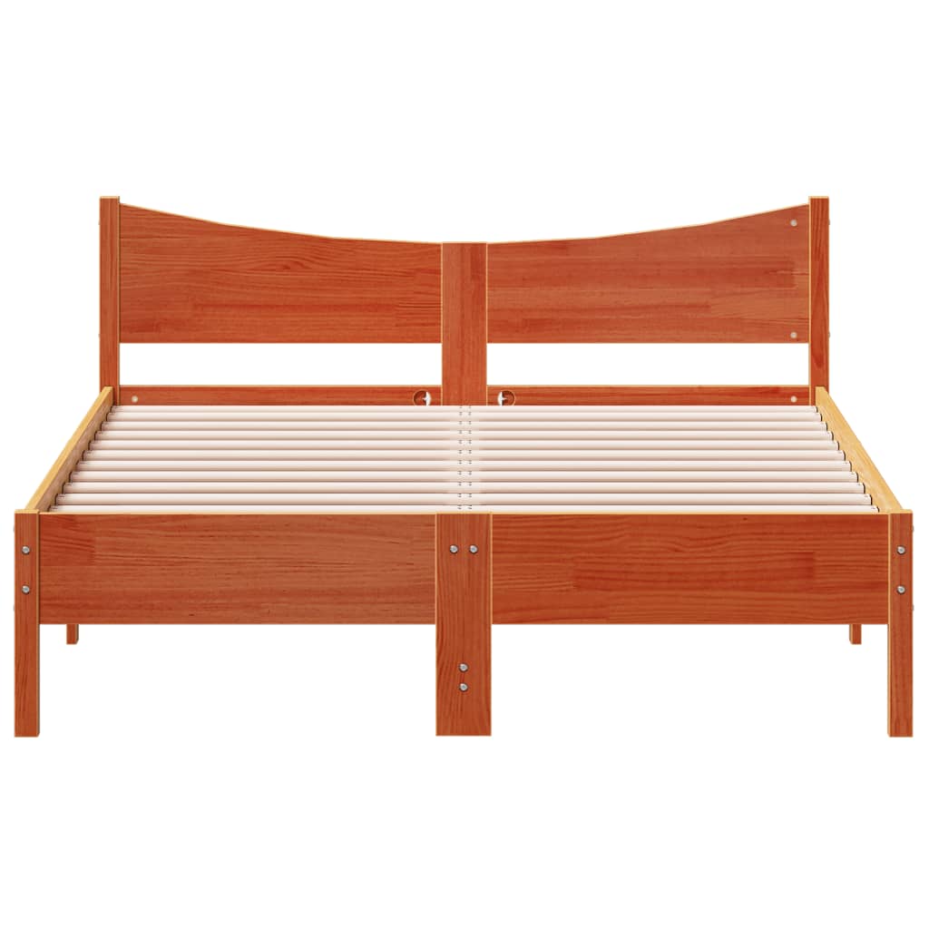 vidaXL Bed Frame without Mattress Wax Brown 120x200 cm Solid Wood Pine