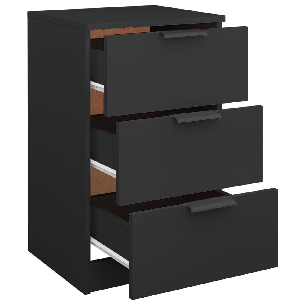 vidaXL Bedside Cabinets 2 pcs Black 40x36x65 cm