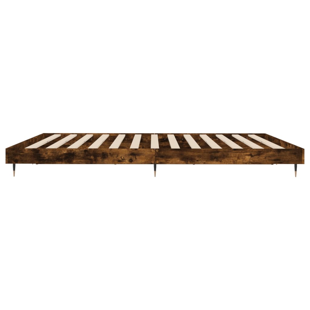 vidaXL Bed Frame without Mattress Smoked Oak 180x200 cm Super King Engineered Wood