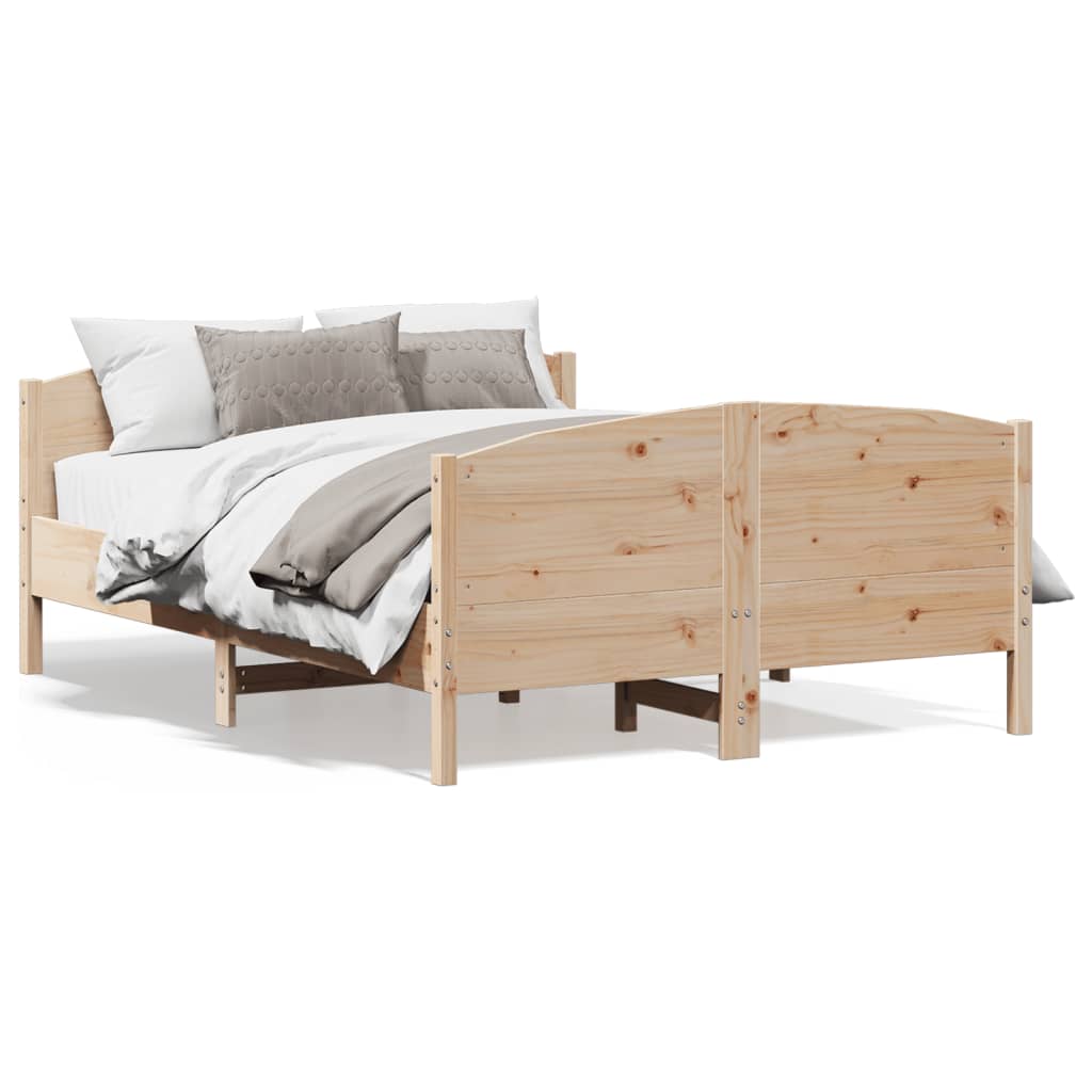 vidaXL Bed Frame without Mattress 140x190 cm Solid Wood Pine