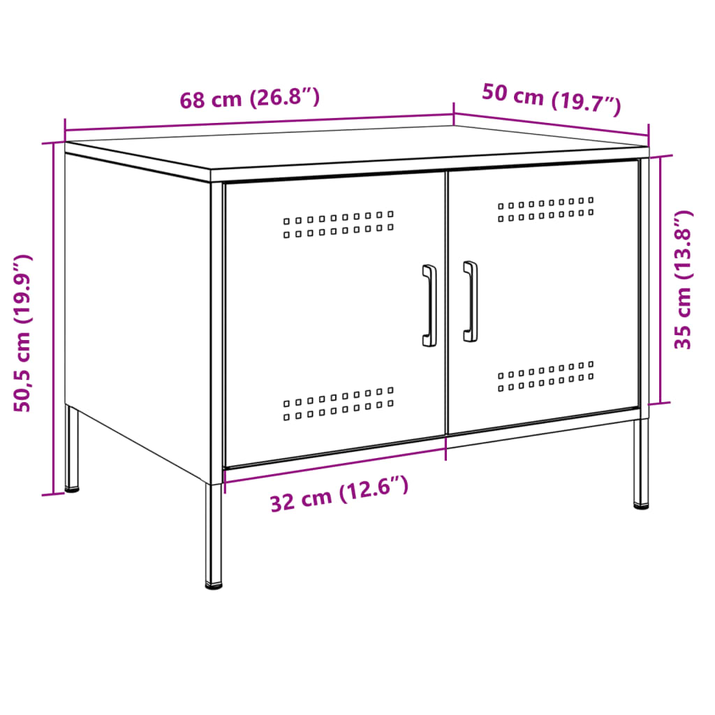 vidaXL Coffee Table Pink 68x50x50.5 cm Steel