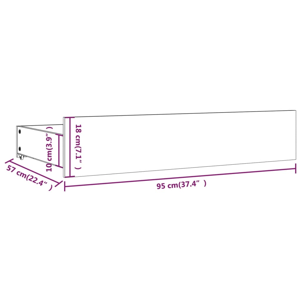 vidaXL Bed Frame without Mattress with Drawers White King Size