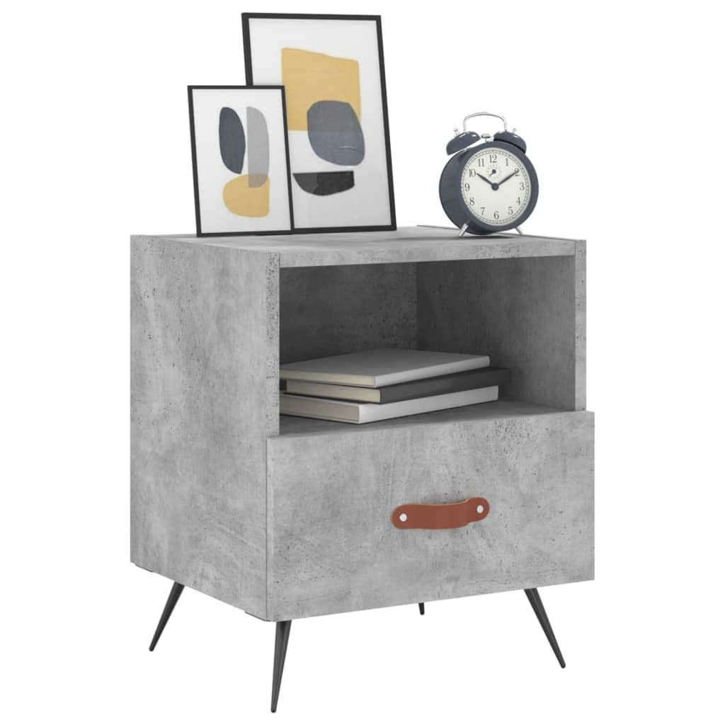 vidaXL Bedside Cabinets 2 pcs Concrete Grey 40x35x47.5 cm Engineered Wood