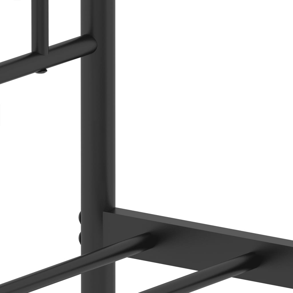 vidaXL Metal Bed Frame without Mattress with Footboard Black 100x190 cm