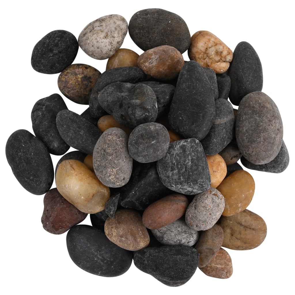 vidaXL Polished Pebbles 25 kg Mixed Colour 5-8 cm