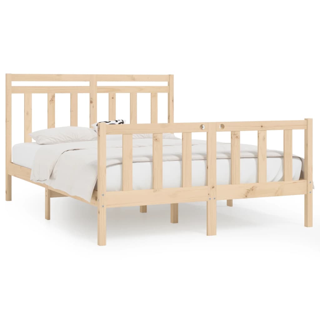 vidaXL Bed Frame without Mattress Solid Wood Pine 140x200 cm