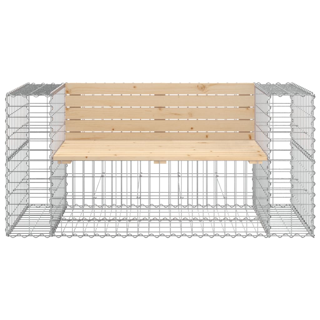 vidaXL Garden Bench Gabion Design 143x71x65.5 cm Solid Wood Pine