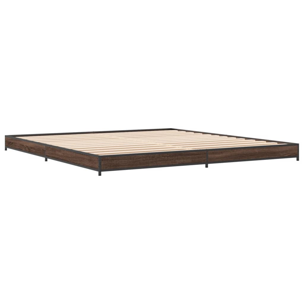 vidaXL Bed Frame without Mattress Brown Oak 200x200 cm