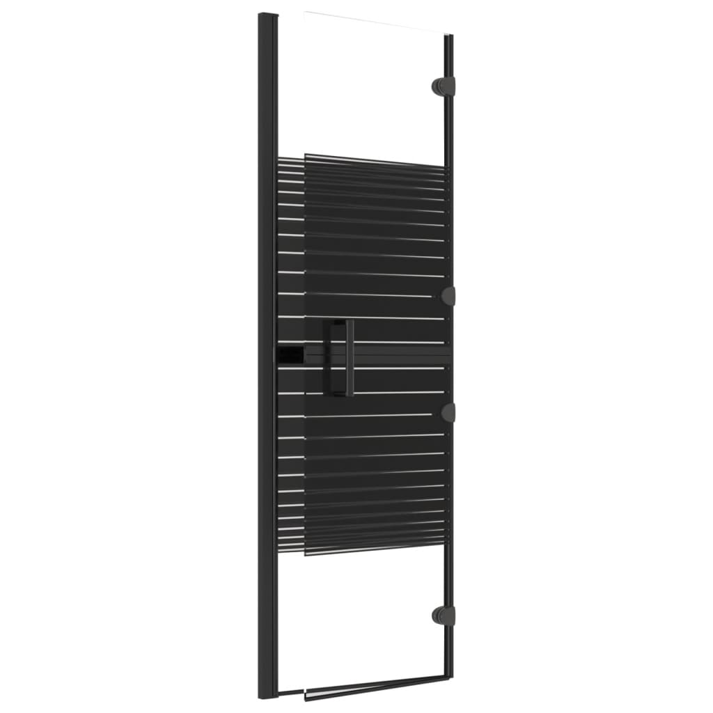 vidaXL Folding Shower Enclosure ESG 100x140 cm Black