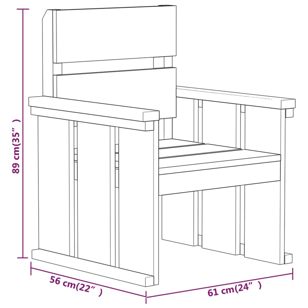 vidaXL 5 Piece Garden Dining Set Impregnated Pinewood