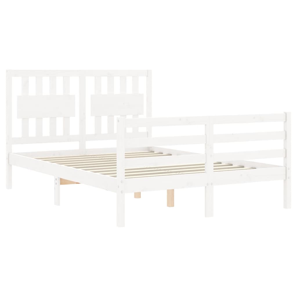 vidaXL Bed Frame without Mattress White 140x200 cm Solid Wood