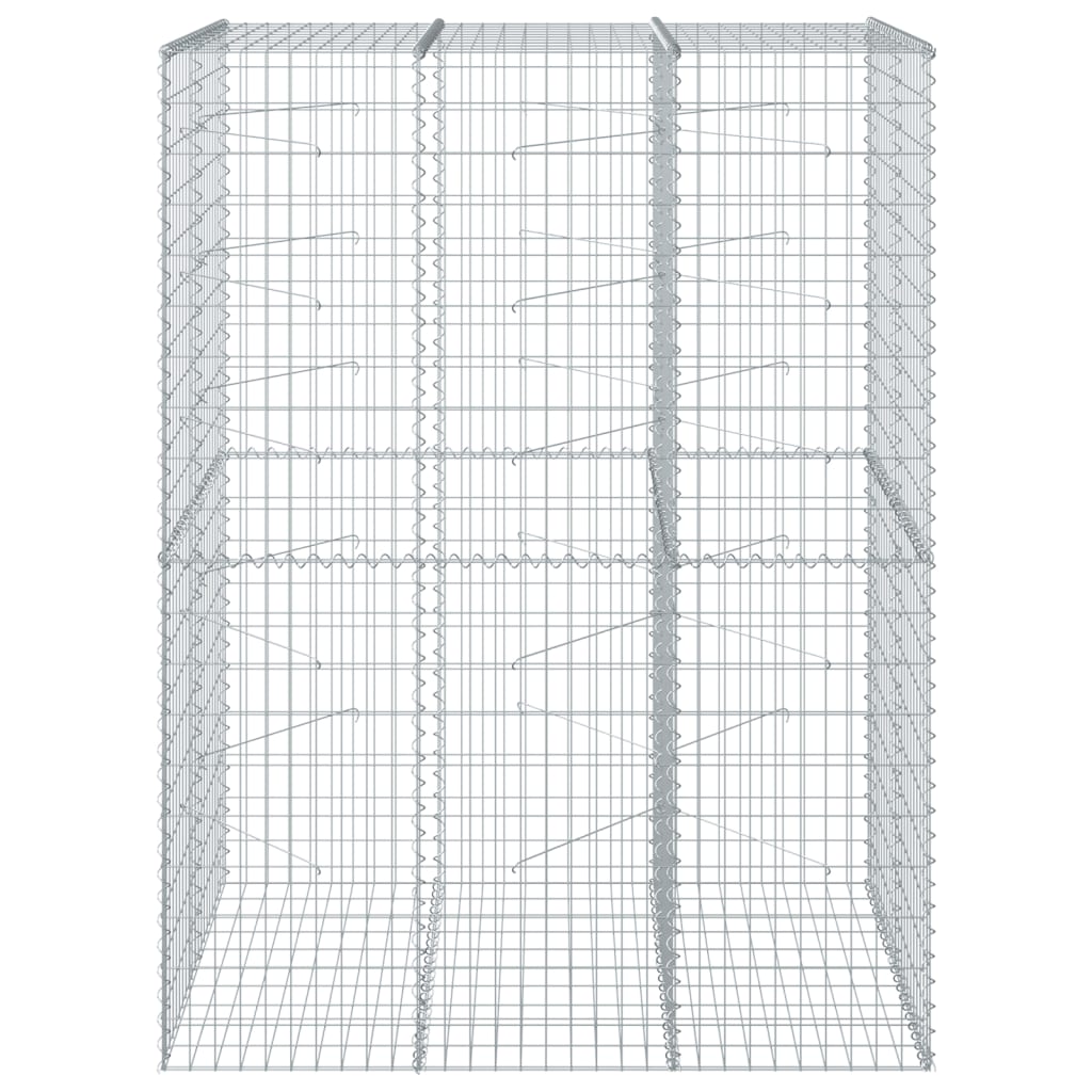 vidaXL Gabion Basket with Cover 150x100x200 cm Galvanised Iron