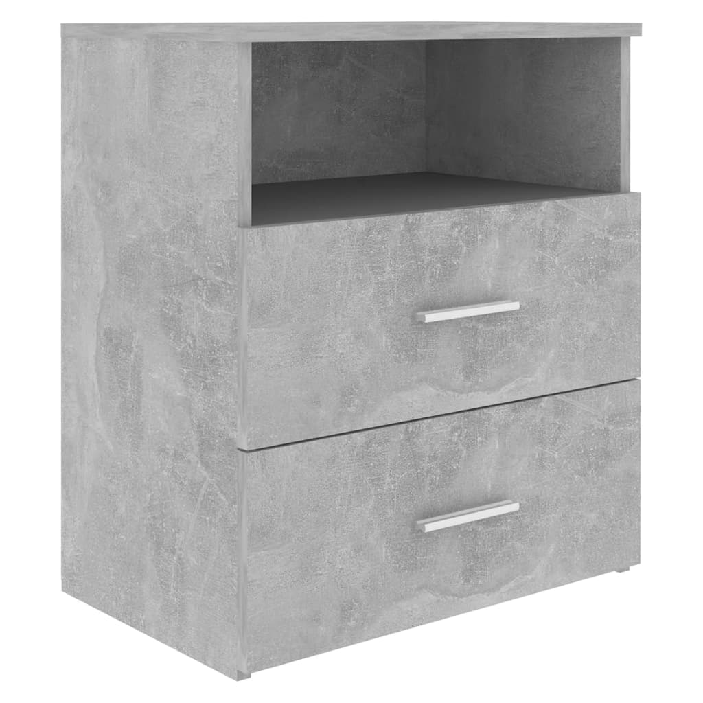 vidaXL Bed Cabinets 2 pcs Concrete Grey 50x32x60cm