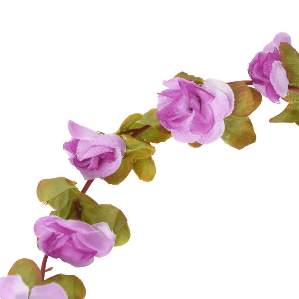 vidaXL Christmas Flower Garlands 6 pcs Light Purple 250 cm