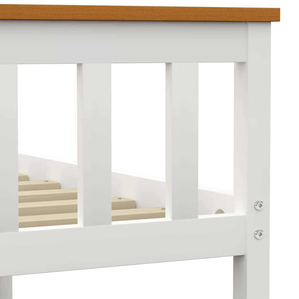 vidaXL Bed Frame without Mattress White Solid Pinewood 140x200 cm