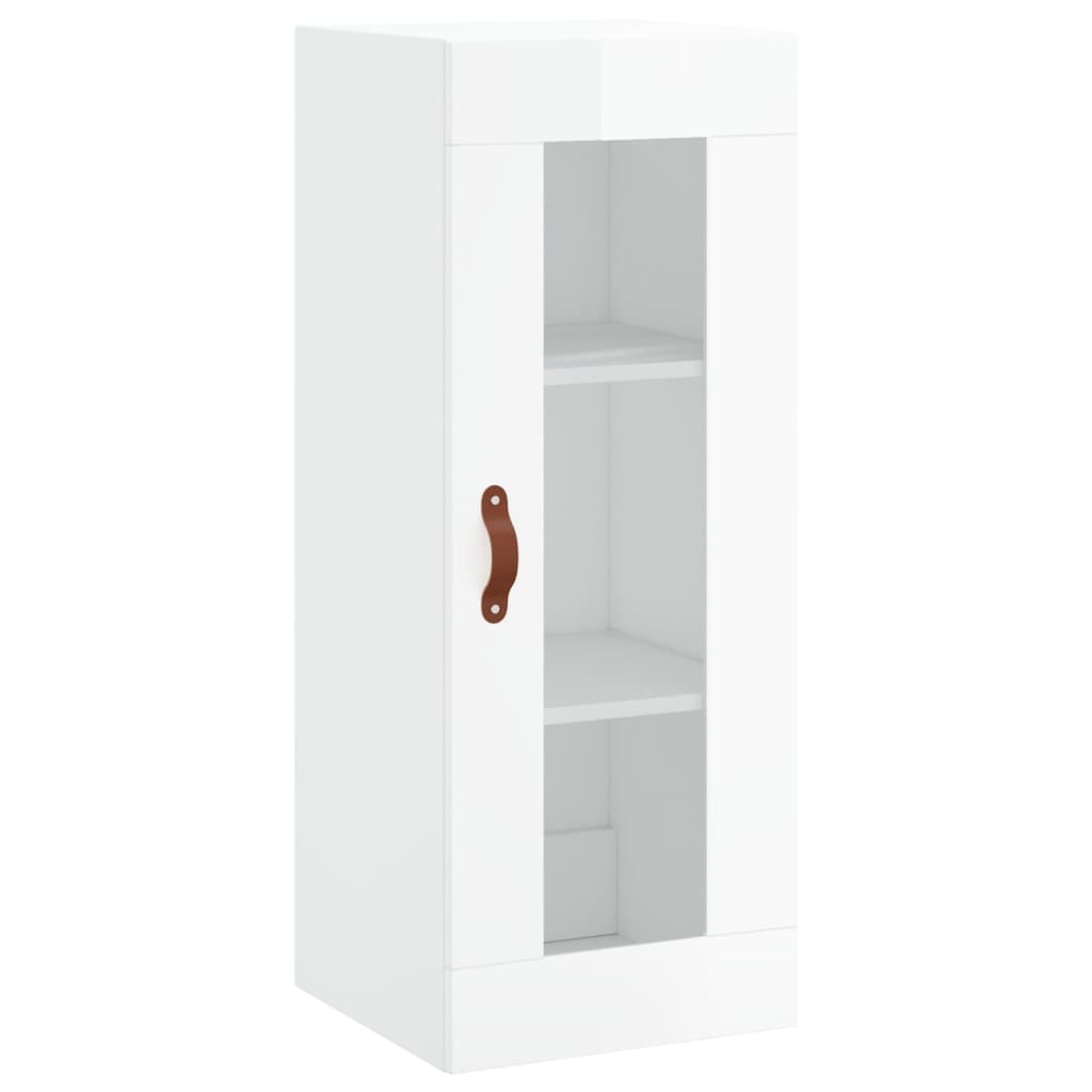 vidaXL Highboard High Gloss White 34.5x34x180 cm Engineered Wood