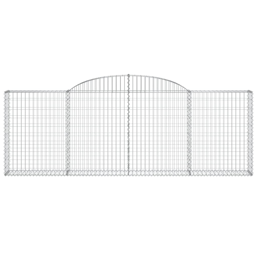 vidaXL Arched Gabion Baskets 8 pcs 300x30x100/120 cm Galvanised Iron