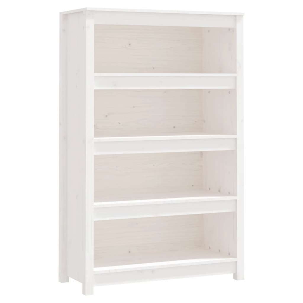 vidaXL Book Cabinet White 80x35x126 cm Solid Wood Pine