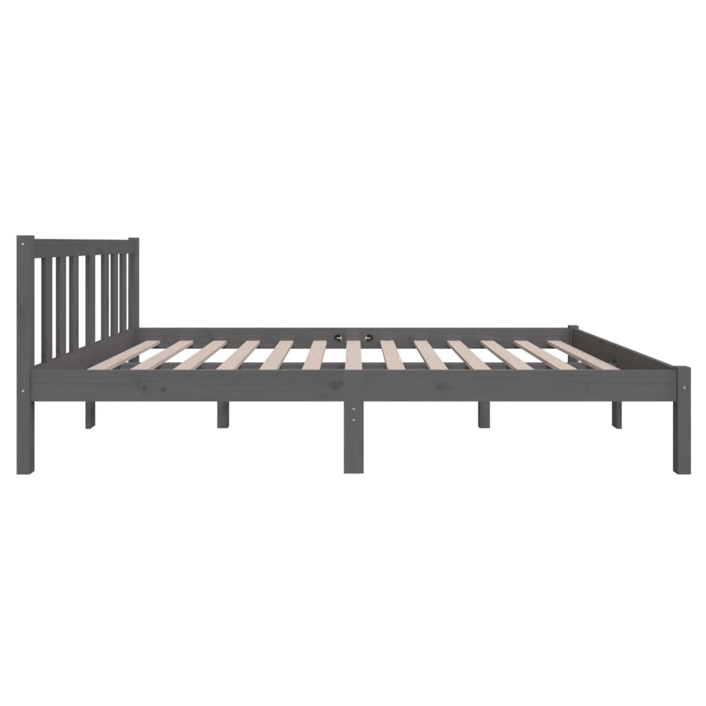 vidaXL Bed Frame without Mattress Grey Solid Wood 120x190 cm Small Double