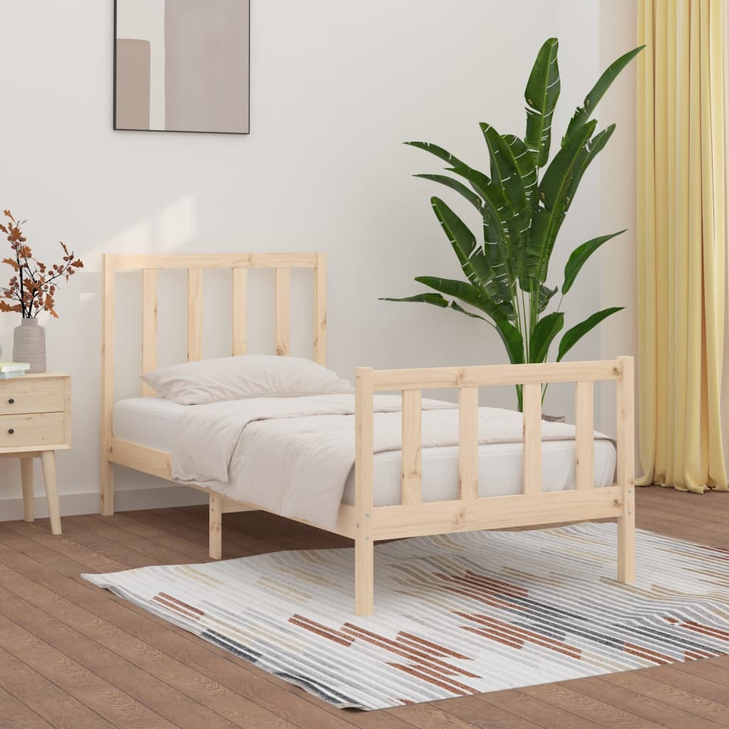 vidaXL Bed Frame without Mattress 90x200 cm Solid Wood