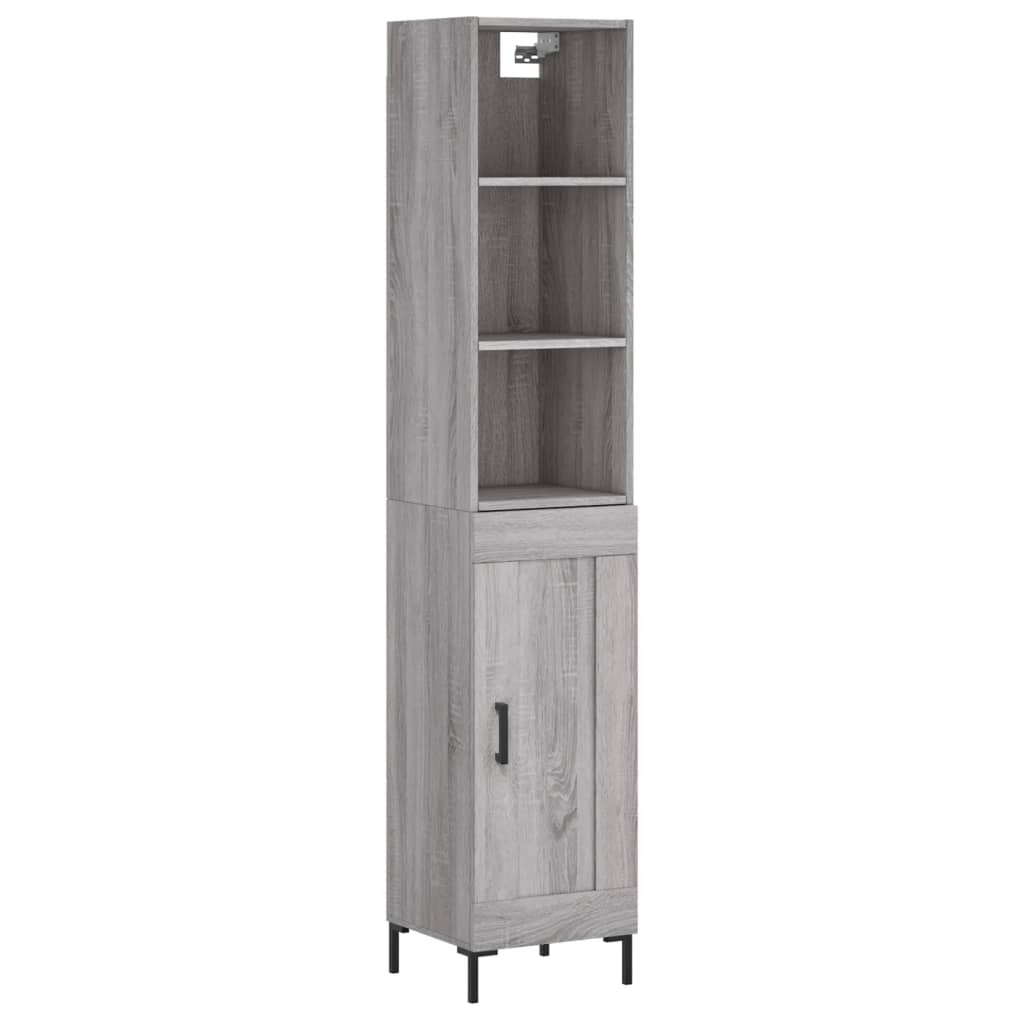 vidaXL Highboard Grey Sonoma 34.5x34x180 cm Engineered Wood