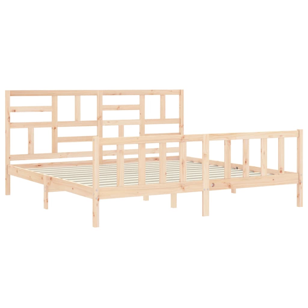 vidaXL Bed Frame without Mattress Super King Size Solid Wood Pine