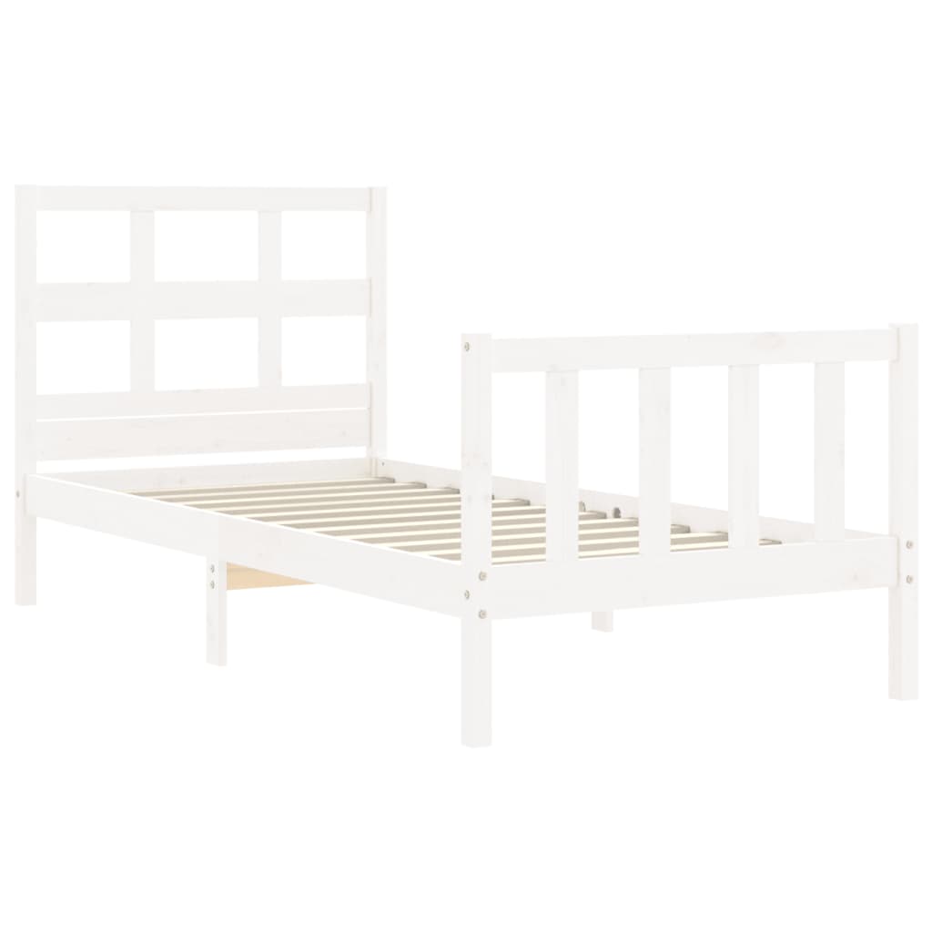 vidaXL Bed Frame without Mattress White 100x200 cm Solid Wood Pine