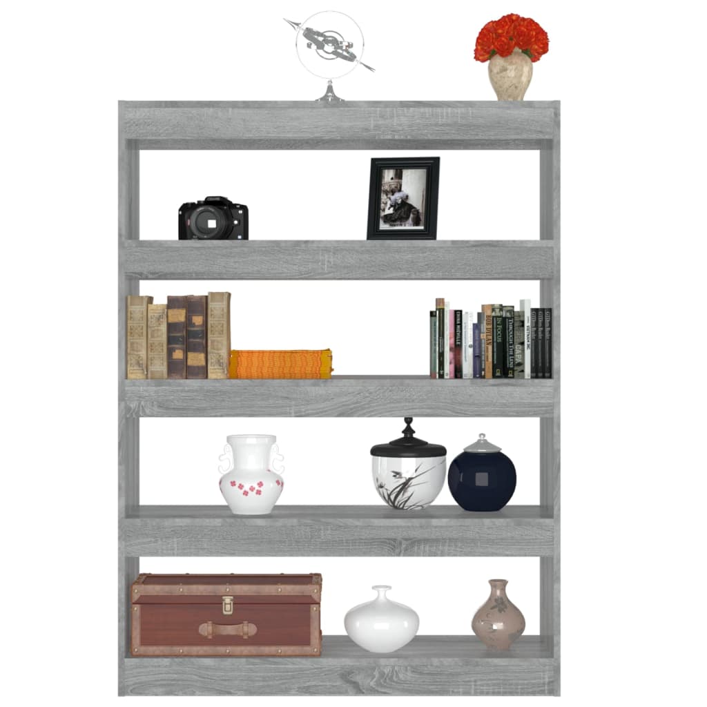 vidaXL Book Cabinet/Room Divider Grey Sonoma 100x30x135 cm